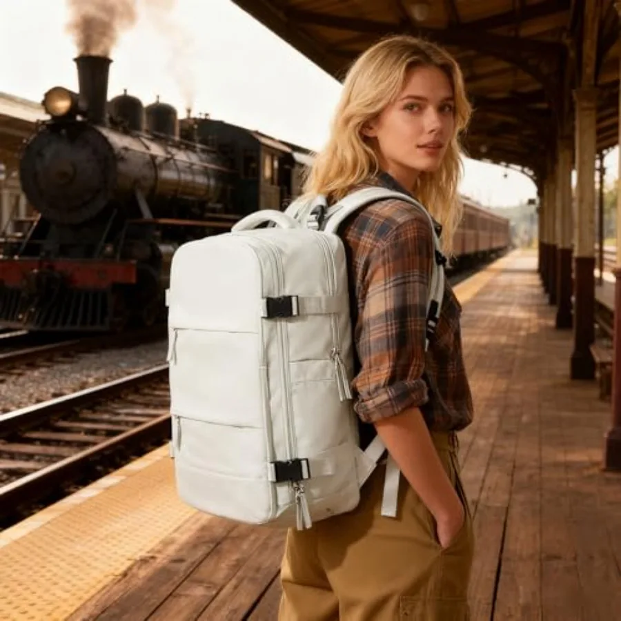 Vacuum Backpack Travel with Electric Vacpack Pump Vacuum Compression Bags Travel Backpack for Women Men Flight Approved Waterpr 2