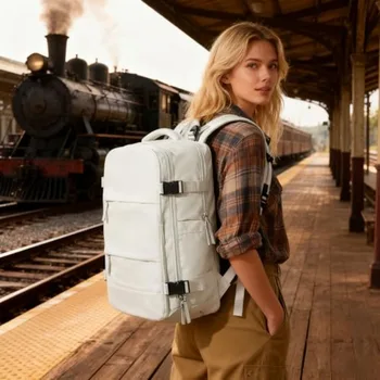 Vacuum Backpack Travel with Electric Vacpack Pump Vacuum Compression Bags Travel Backpack for Women Men Flight Approved Waterpr 2