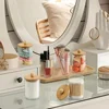 Storage Organizer Holder Canister Apothecary Jars with Lid for Cotton Rounds Acrylic Cosmetic Candy Snacks Desktop Storage Box 4