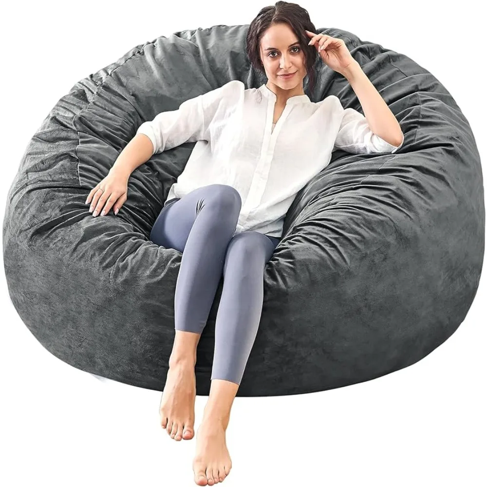 

Bean Bag Chairs for Adults - 3' Memory Foam Furniture BeanBag Chair - Kids/Teens Sofa With Soft Micro Fiber Cover - 3 Ft Grey