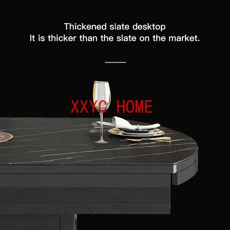Rock Plate Long Dinner Table For Small Living Room Home Furniture Set 6 Chairs Loft Inside