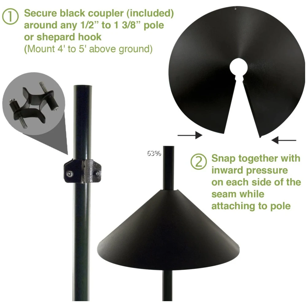 Universal Wrap Around Squirrel Baffle Anti Rust Raccoon Proof Bird Feeder Station Protection Guard Wrap Around Squirrel Baffle