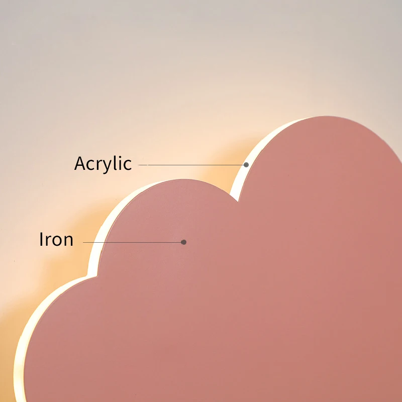 LED Cloud Wall Lamp Baby Room Bedroom Living Dining Room Attic Creative Warm Decoration Touch Switch AC220-230V