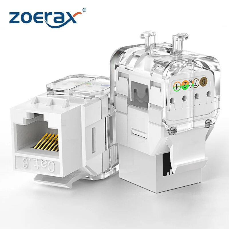 ZOERAX Jack Keystone RJ45 senza attrezzi Cat6 da 6 pezzi