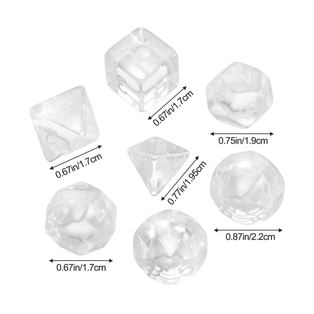 14Pcs Polyhedral Dice Set Resin Dices Table Games Accessory D6 D8 D10 D12 D20 For D&d DND