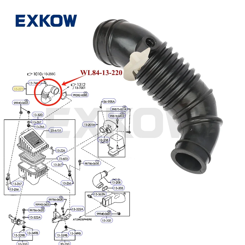 エアインテークダクト マツダ用 BT50 BT-50 2007 2008 2009 2010 2011