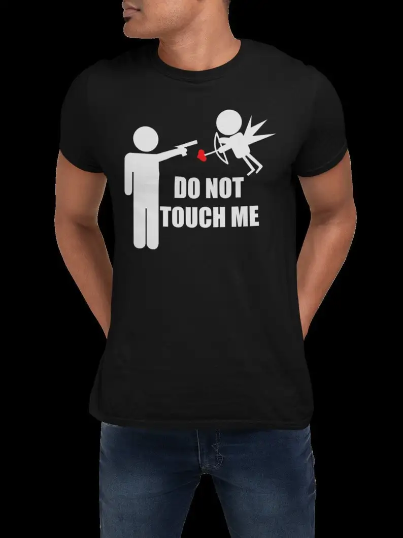 Non Toccare Me Cupido San Valentino Novità Divertente Maglietta Maniche Lunghe O Corte