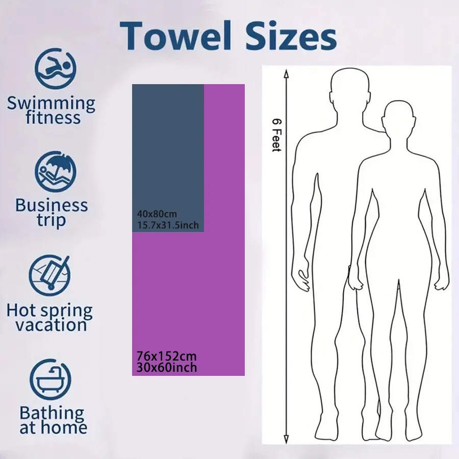 Sweat Wiping Gym Towel, Running Basketball Quick Drying Towel, Shawlable Bath Towel, Can be used for Camping, Outdoor, Yoga 2