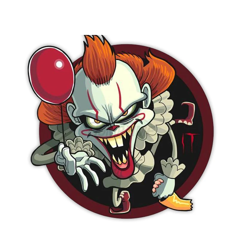 

Jpct Evil Clown Car Decal For Bus, Bumper, Bicycle, Auto Parts Waterproof Cover Scratch Ethyl Thin Sticker 13x13cm