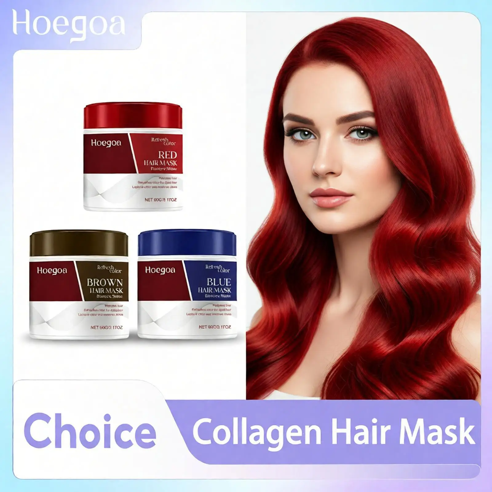 Maschera per capelli al collagene per integratore di colore dei capelli castani rossi blu Nutrire in profondità Maschera per il trattamento dei capelli danneggiati e ruvidi per l'asciugatura dell'effetto crespo