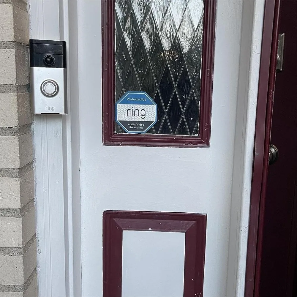 Enhanced Security Warning Stickers - Protected by Audio/Video Recording