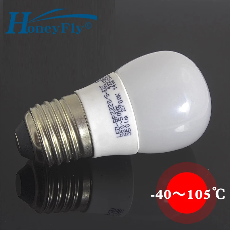 HoneyFly 2pcs LED Waterproof Lamp Bulb E27 5W High Temperature Resistance Ceramic Base Steam Proof Cold Storage Sauna Room