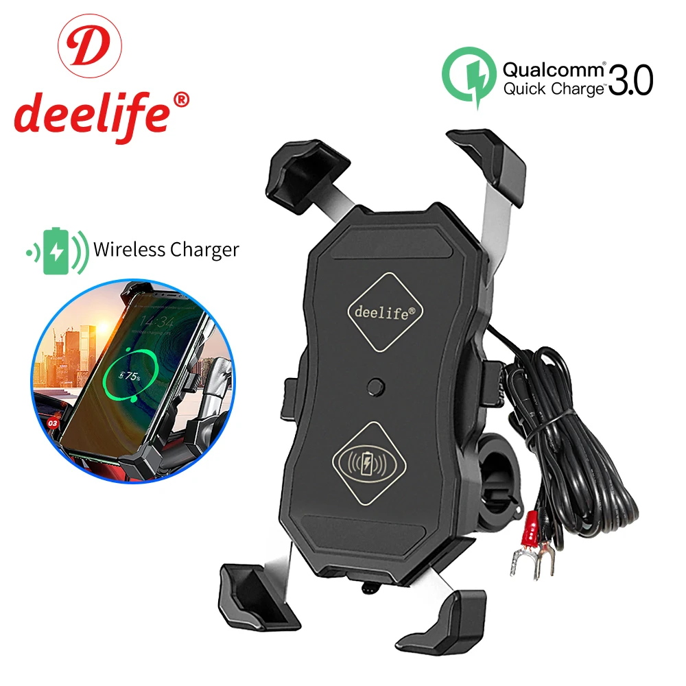 Deelife Motorcycle Wireless Charger Phone Holder For Motorbike
