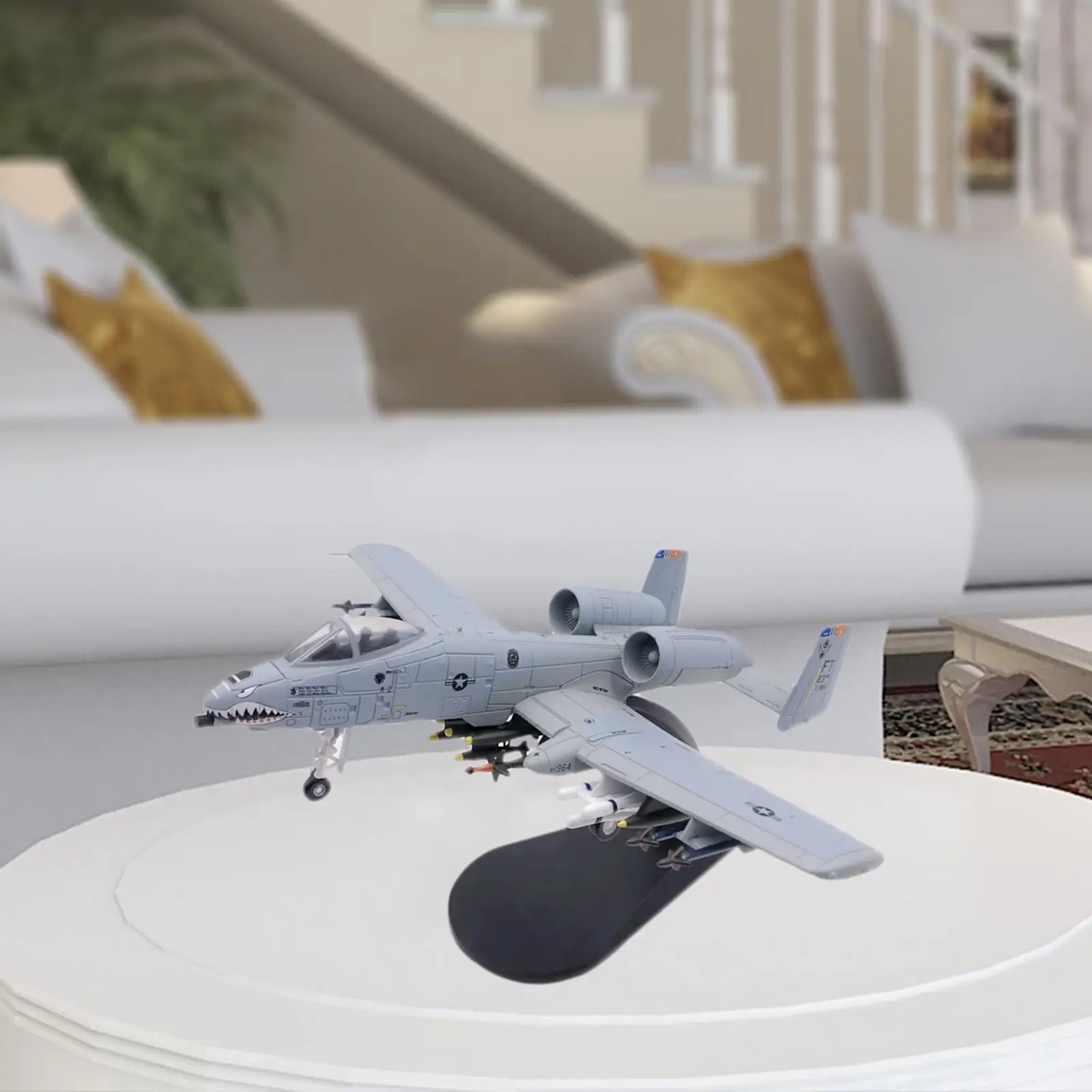 Baoblaze USA A-10 Attacker Aircraft 1:100 Scale Warthog Diecast Display Model with Stand Home Office Decoration or Gift