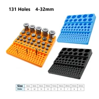 131 Holes 4-32mm CNC Milling Cutter Tool Holder Storage Box Rack Case Organizer Drill Bit Storage Box Drill Bit Endmill Tool 2