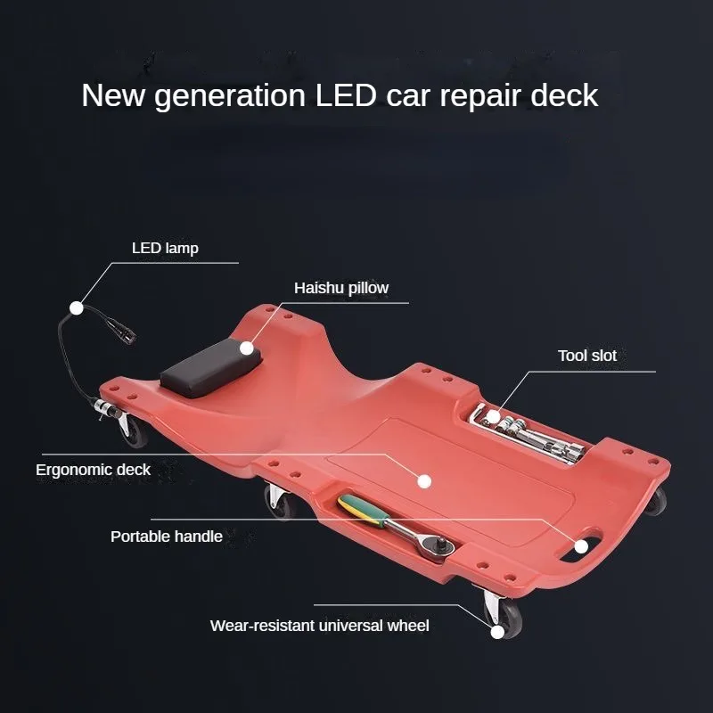 36-inch Car Repair Lying Board with LED Light Skateboard Spare Parts Repair Board Car and Maintenance Tools