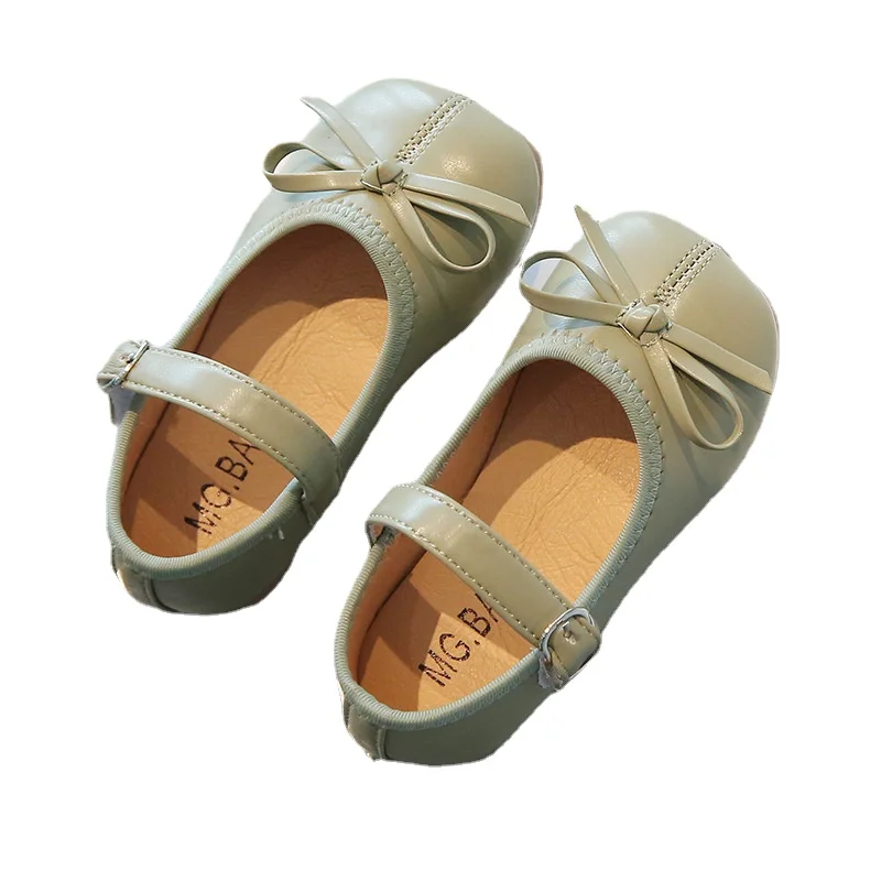 

Kids Lovely Bow Princess Shoes Girl Soft Sole Leather Shoes Children's Non-Slip Kindergarten School Performance Shoes