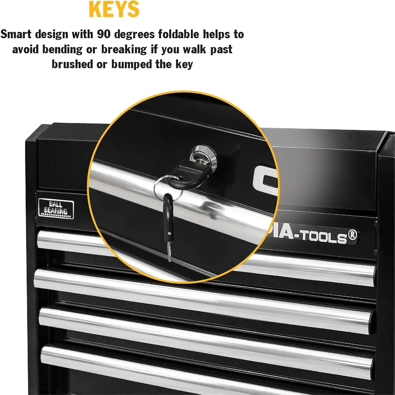 Tools Portable Metal Tool Chest Box with Drawers - 26" Tool Chest Cabinet Ball Bearing Slide Drawers Locking Storage Gar 5