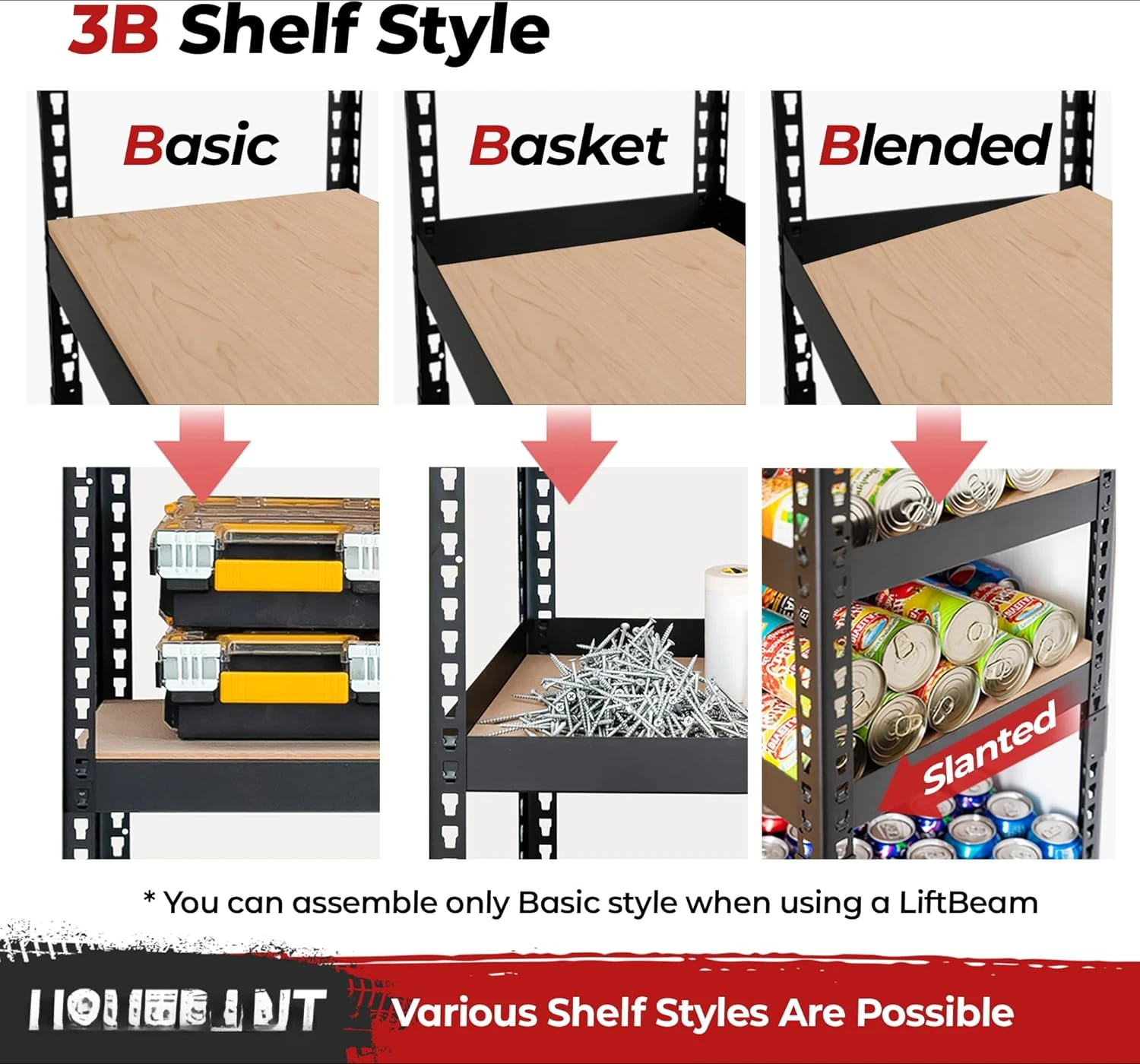 5-layer heavy-duty metal shelf, adjustable width size, suitable for warehouse, garage, 47.7 "wide x 18.2" deep x 71.3 "high 4