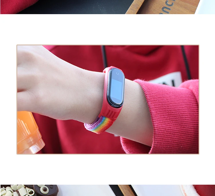 Armband für Mi Band 3/4/5/6/7, Miband 7, Nylon-Sport-Loop-Uhr, Ersatzarmband, Pulsera Correa für Xiaomi Mi Band 6, Armband – Detail 4
