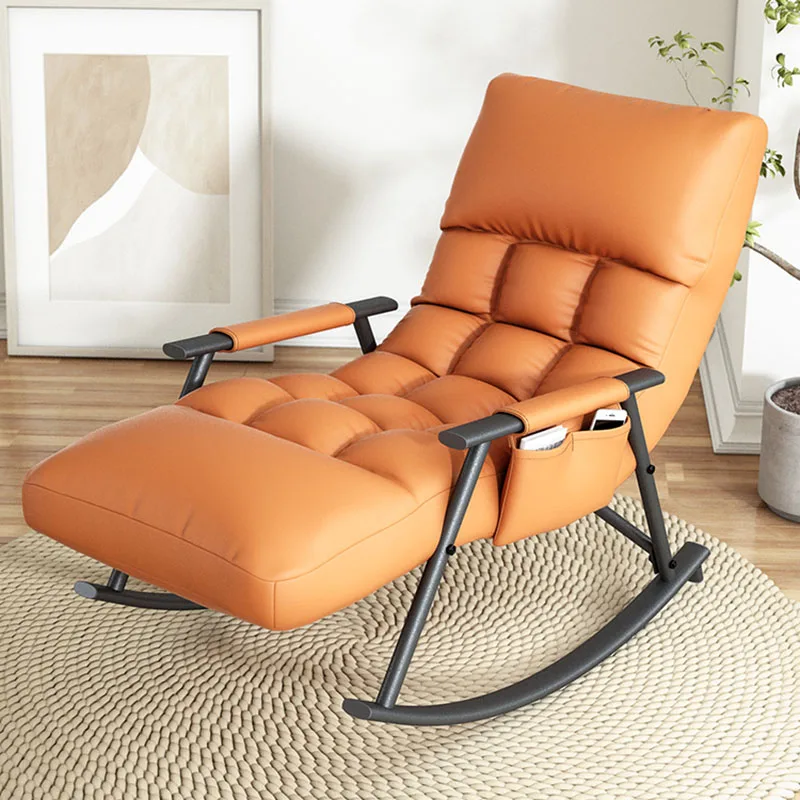 

Single Nordic Fabric Recliner Sofa Luxury Lazy Bracket Rocking Comfy Easy Reading Chair Relax Chaise Design Bedroom Furniture