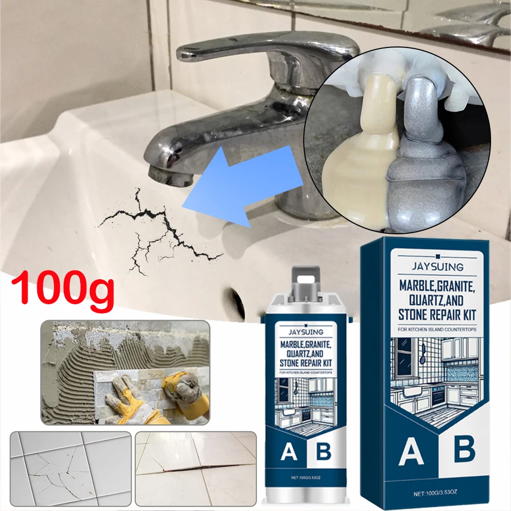 Crack Repair Caulk Glue Strong Bonding Tile Repair Agent Strength AB Glue for Bathtub Marble Furniture Toilet Kitchen Sink