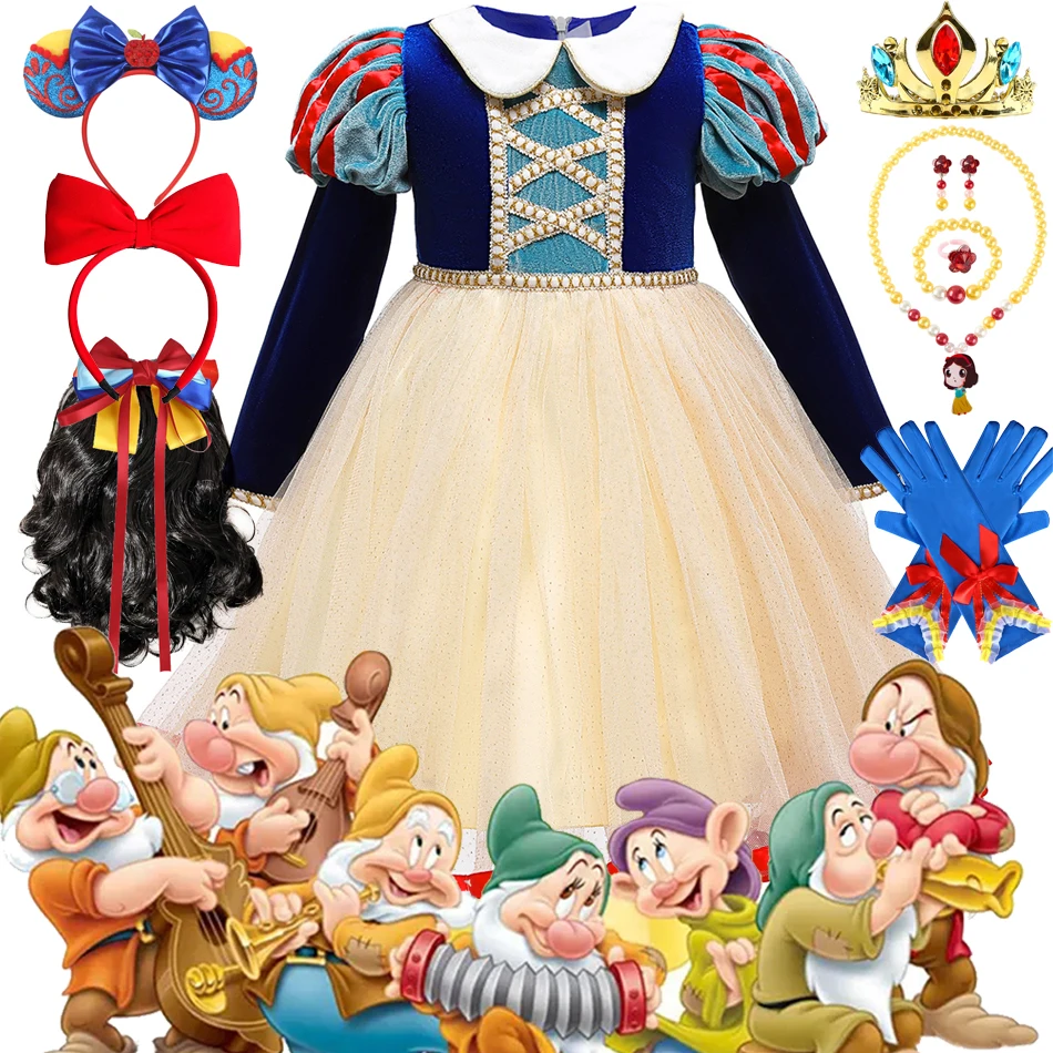 

Детское Платье Принцессы Диснея, Белоснежка, яркое платье для детей, карнавал, Рождество, Хэллоуин, детская одежда на день рождения