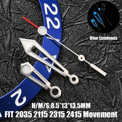 High - Quality Luminous Watch Hands with C3 BGW9 Green Blue Glow (BLUE Bright Silver)