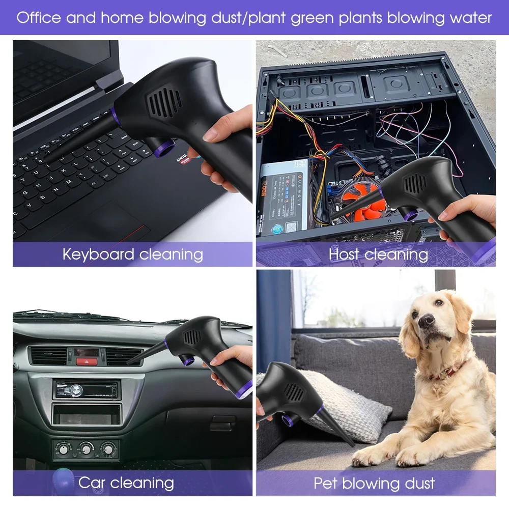 Wireless Air Duster handheld air blower computer cleaning kit USB Dust Blower Handheld Dust Collector Rechargable Large Capacity Portable for PC Laptop Car Clean Keyboard