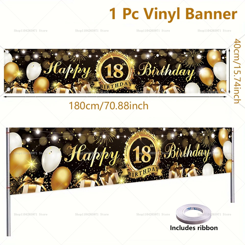 Happy Birthday Background 18 21 30 40 50 60 Birthday Party Decoration  Birthday Banner Hanging Flag 50th Birthday Backdrop Decor - AliExpress, image size:1000x1000