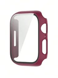 Frosted Matte Frame with Glass Screen Protector - Drop - Proof Case - S10 46mm (Burgundy)