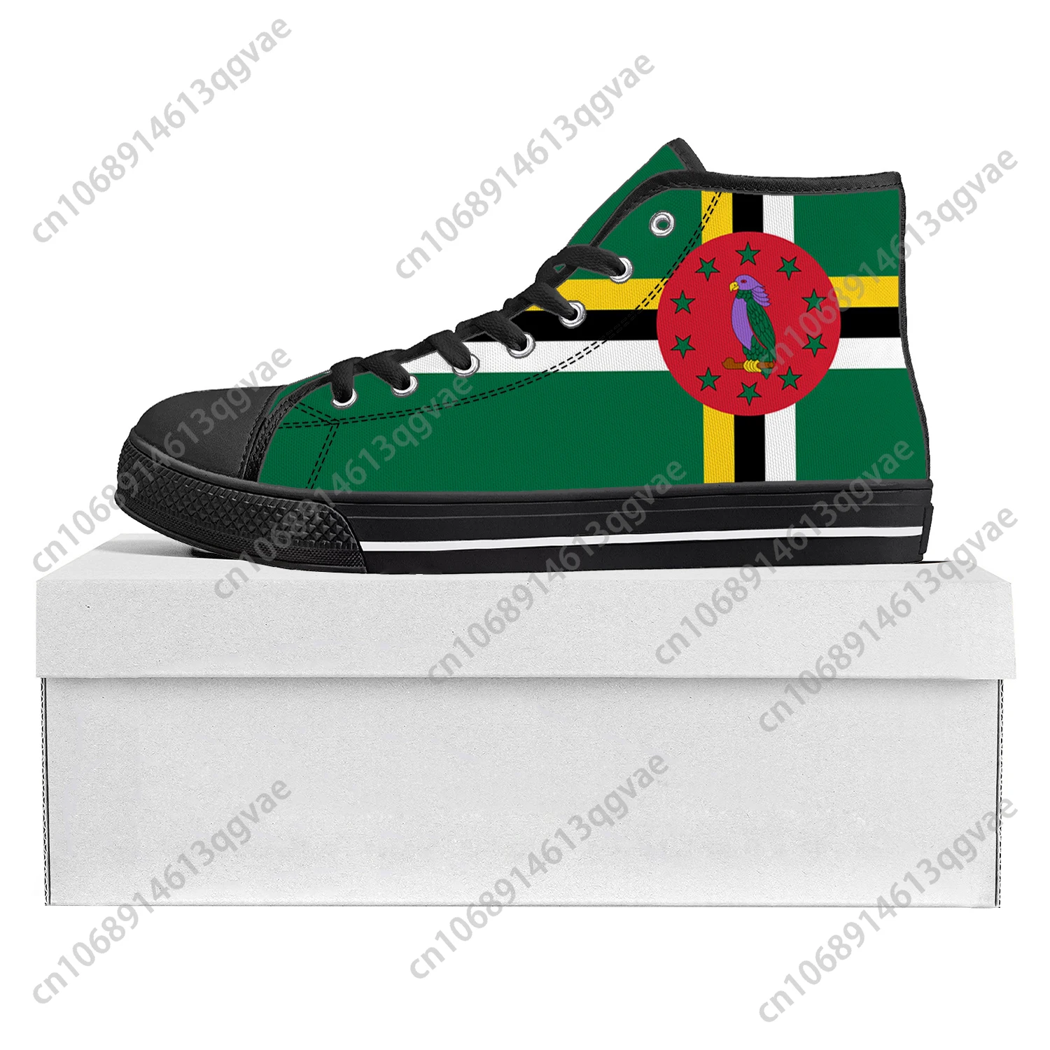 Commonwealth of Dominica Flag High Top High Quality Sneakers Mens Womens Teenager Canvas Sneaker Casual Couple Shoes Custom Shoe