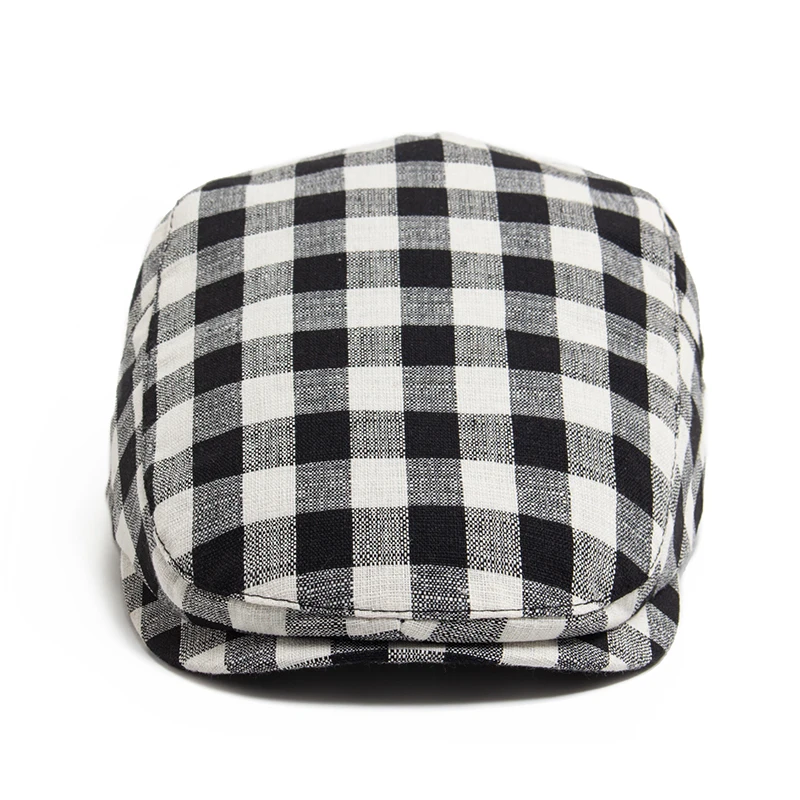 Fashion Plaid Beret Men Women Vintage Visor Flat Cap Spring Autumn Newsboy Hat Casual Female Berets Boina Adjustable casual hat,beret hat,newsboy cap,newsboy hat