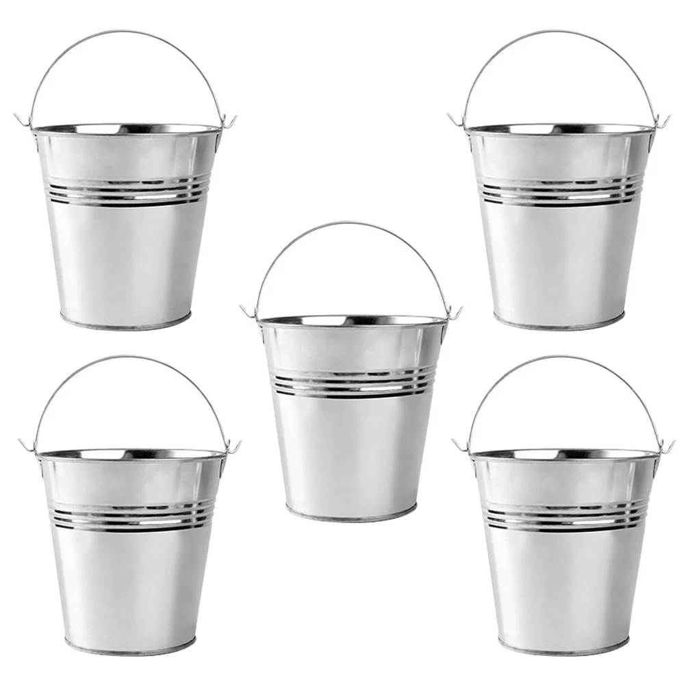 

Mini Tinplate Bucket French Fries Tin Pails Ice Cube Tube Chip Fry Serving Bucket Metal Flower Plant Pot Wine Beverage Chiller