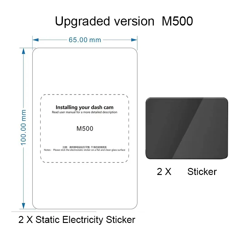 

For 70mai Dash Cam M500 Dash Cam Smart VHB Sticker Static Stickers for 70mai M500 Car DVR film holder 3pcs