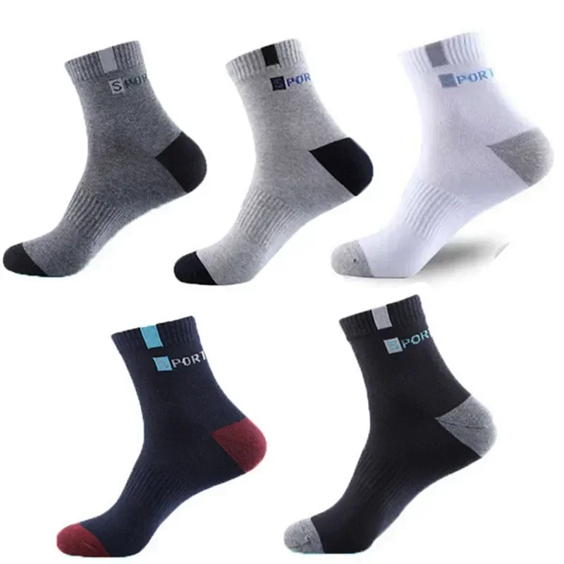 

Sports 5pairs Socks Summer Bamboo Business Size Fiber Sock 37-45 Men's Sox Deodorant Letter Breathable Cotton