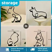 Dog Art Sculpture Simple Metal Dog Abstract Art Sculpture for Home Party Office Desktop Decoration Cute Pet Dog Cats Gifts 1