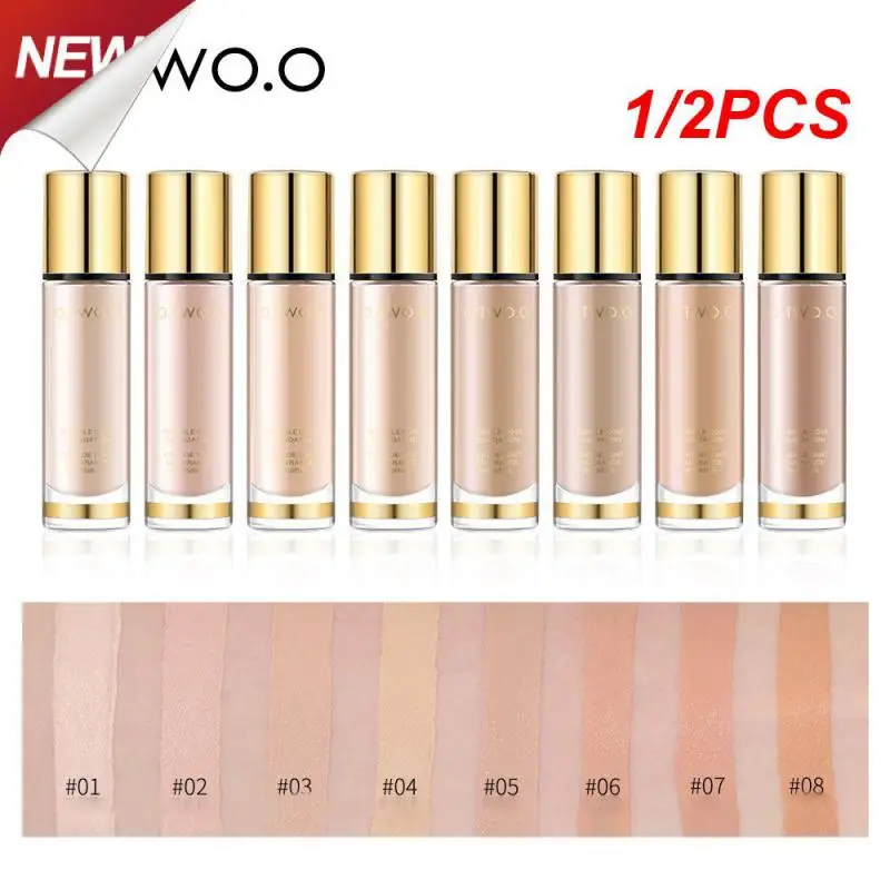 

1/2PCS Invisible Pores Liquid Fo Smooth And Glossy Surface Gold Liquid Foundation Facial Makeup Holding Makeup Liquid Foundation