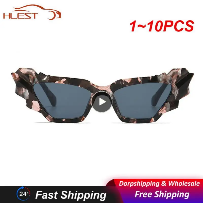

1~10PCS Fashion Colorful Cat Eye Sunglasses Women Retro Unique Polygon Eyewear Shades UV400 Men Candy Colors Gradient Sun