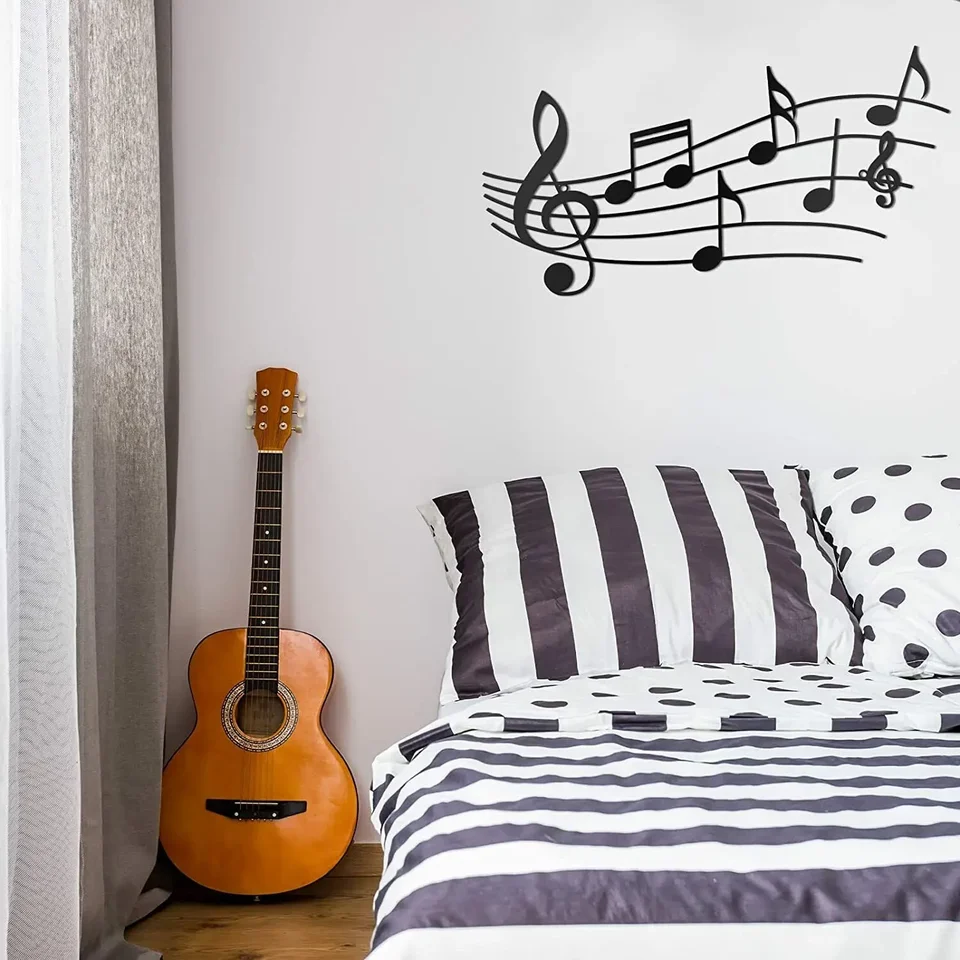 Geroclonup Targa in metallo con musica artistica da parete Music is What Feelings Sound Like vintage in metallo, decorazioni musicali per la casa, decorazione da parete 20 x 30 cm