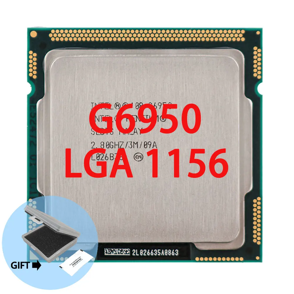 Processore Cpu Intel Pentium Dual-Core G6950 L3 = 3M 73W 2.8 Ghz Dual-Core Lga 1156