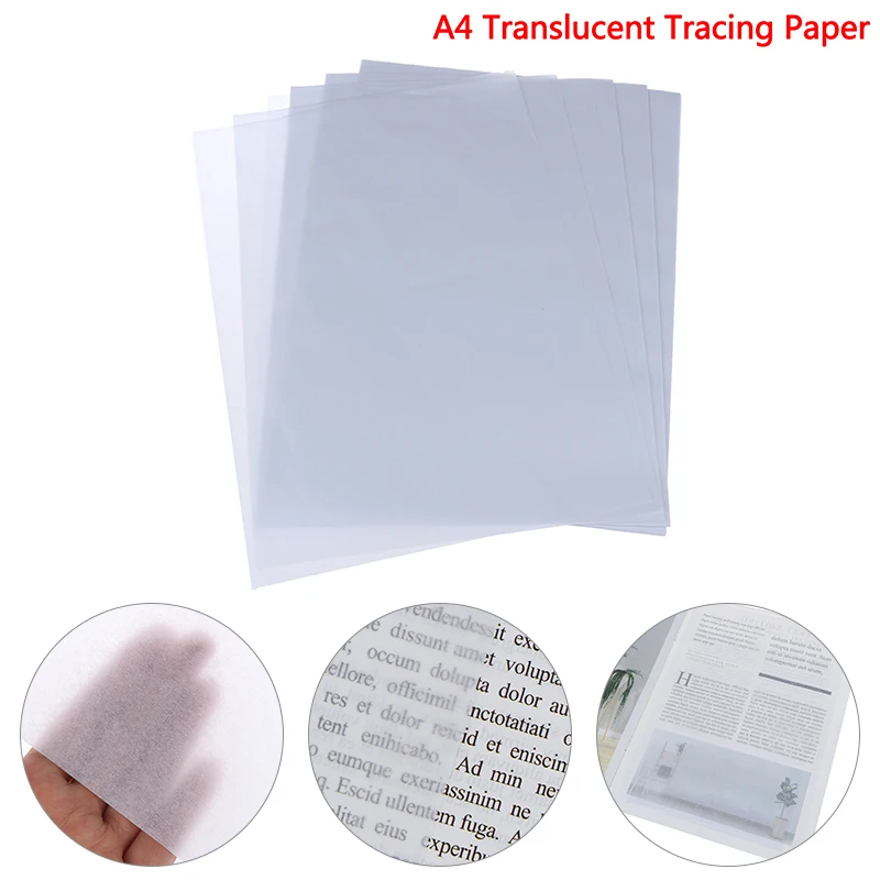 Printing and Copying Paper 100pcs A4 Translucent Tracing Paper Copy Transfer Printing Drawing Paper Sulfuric Acid for Engineering Drawing/Printing
