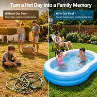 Piscine familiale gonflable 262x157x46 cm, vinyle haute résistance, piscine hors sol pour adultes, plaisir estival en plein air avec valve de vidange rapide 4