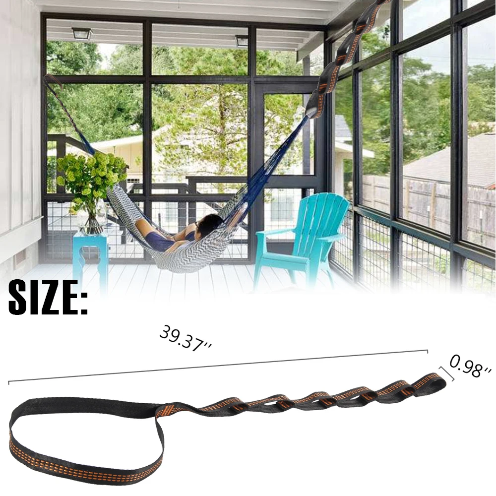 2/6Pcs 100x2.5cm Hammock Straps Nylon Swing Hanging Belt Adjustable Camping Hanging Strap Hammock Accessory for Outdoor Garden 3