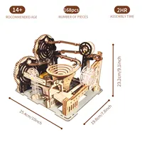 Electric 3D Wooden Puzzles Marble Run Model Kits  Brain Teaser Puzzle DIY handmade Christmas gift(Without battery) 2