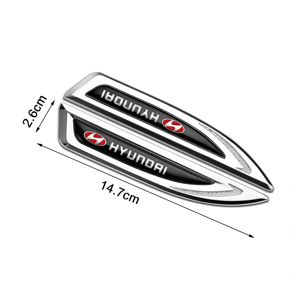 2PCS Car Body Fender Knife Emblem Decor Stickers Auto Styling Decals For Hyundai Wagon ix20 i20 i30 Elantra Wagon Tucson Lafesta