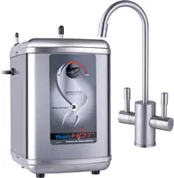 Ready Hot 41- -200-F560-BN Instant Hot Water Dispenser System, 2.5 Quarts, Manual Dial Dual Lever Hot and Cold Water Faucet Bru 1