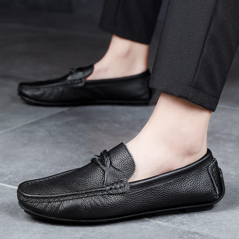 

Brand Men Casual Shoes Luxury Italy Designer Fashion Men Slip-on Loafers Men's Moccasins Leather Boat Flats Shoes Zapatos Hombre