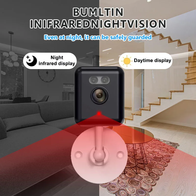 2MP HD Wifi Security Camera Mini Indoor Home Surveillance Camera Night Vision Two Ways Audio Human Detection 2.4G IP CAM 4