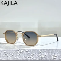 Lunettes de soleil Hexason Steampunk pour hommes, petite monture, lunettes punk vintage, lunettes classiques, lunettes de soleil polygonales en métal, UV400, marque de luxe, 2025 6